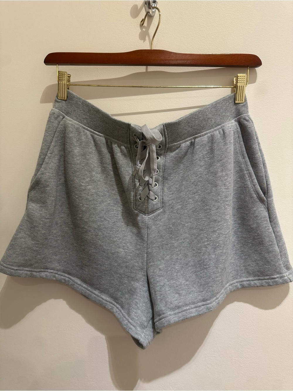Victoria's Secret Gray Lace-Up Athletic Shorts